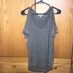 Express grey comfy top with cut out shoulders
